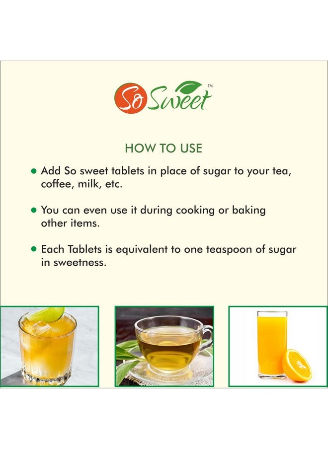 So Sweet - 500 Tablet 100% Natural Sweetener For Weight Diabetes Keto Management Sugarfree Zero Calories Made Out Of Stevia Leaf Extract (Meethi Tulsi) - Image 1