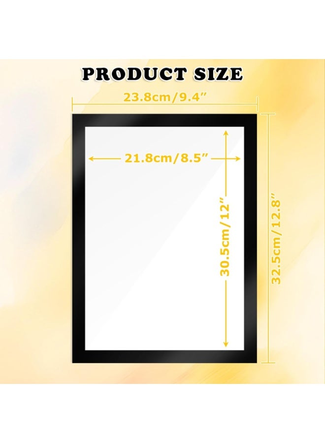 ZIVTH 12 Pack A4 Magnetic Display Frames Self Adhesive, HD Clear Kids Art Frame, Reusable Changeable Artwork, Photo & Document Holder for Drawings & Crafts (Black) - Image 4