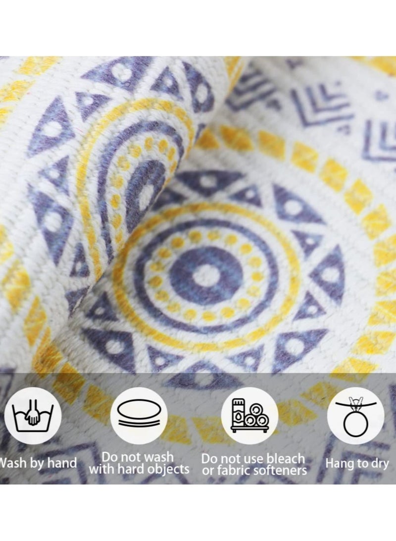 Excefore Round Placemats, 4 Pack Farmhouse Cotton Woven Placemats for Dining Table Bohemian Heat Resistant Fringe Circle Placemats Non-slip Kitchen Table Placemats - Image 5