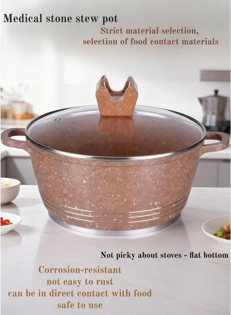MGC Non-stick Casserole with Glass Lid - High-quality material, Corrosion resistance, Easy to clean, Even heat distribution, and Clear lid design - Image 5