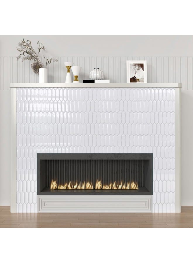CHIHUT 16 Sheets Long Hexagon Tile Peel and Stick Backsplash Tile Stickers for Kitchen 12''x12'' Adhesive White Back Splash Stick on Tile Waterproof Peel and Stick Wall Tiles for Bathroom Laundry Room - Image 5