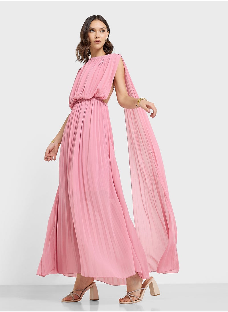 ELLA - Backless Dress With Cape Trail - Image 1