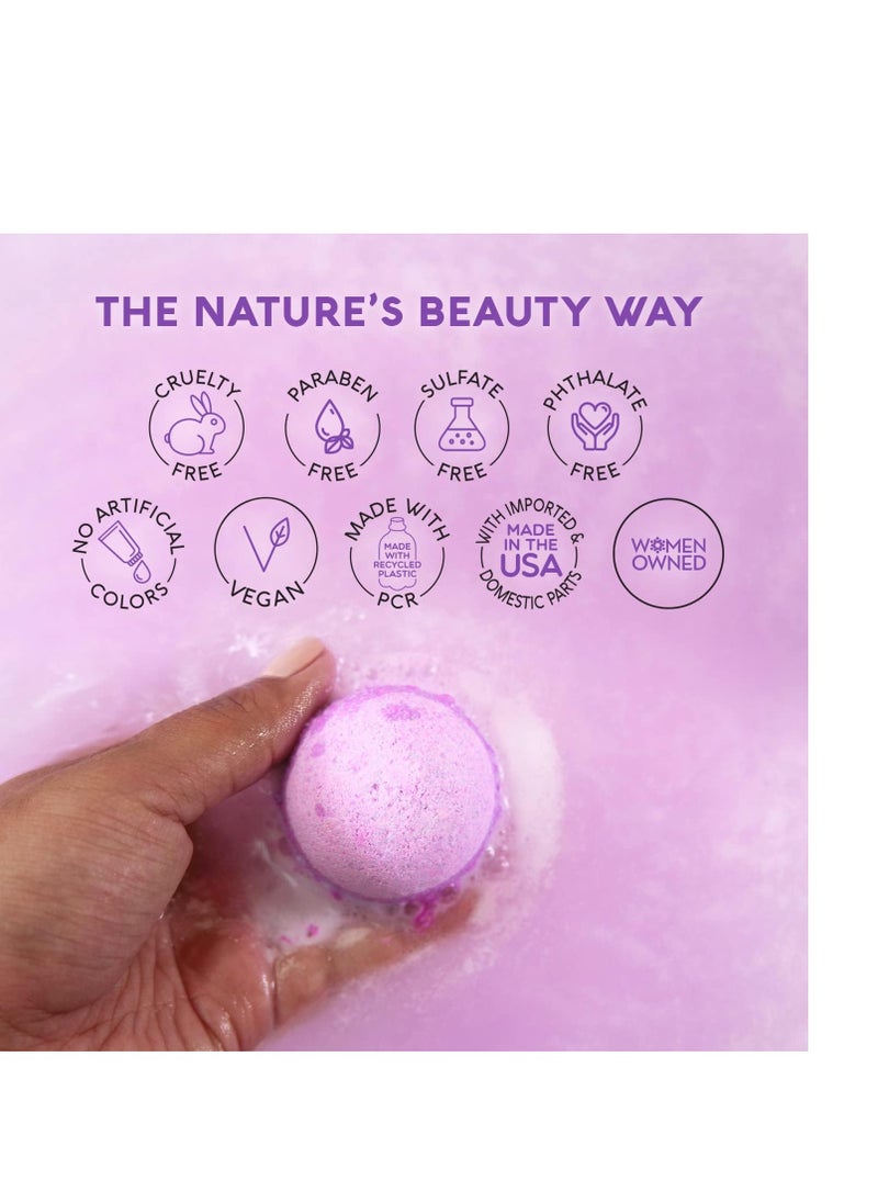 Nature's Beauty - Nature's Beauty Lavender Chamomile Sleep Bath Bomb Gift Set Multi-Pack- Luxury Fizzy Relax Spa Bomb w/Vanilla + Citrus Scent Made with Coconut Oil + Witch Hazel, 17.5 oz | 10 ct ea (2 Pack) - Image 1
