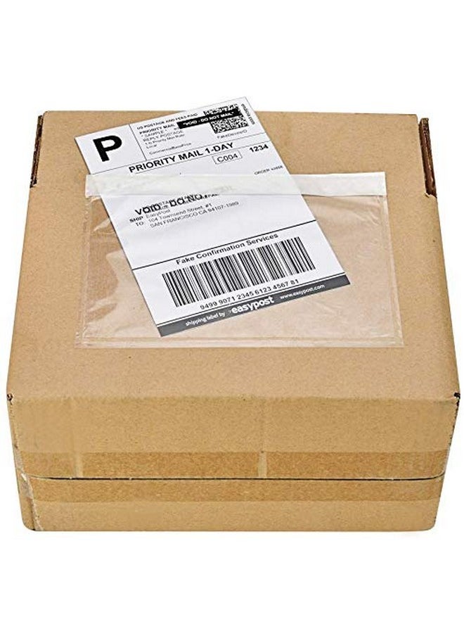 FungLam - 6" X 9" Clear Adhesive Top Loading Packing List Shipping Label Envelopes Pouches (100 Pack) - Image 1