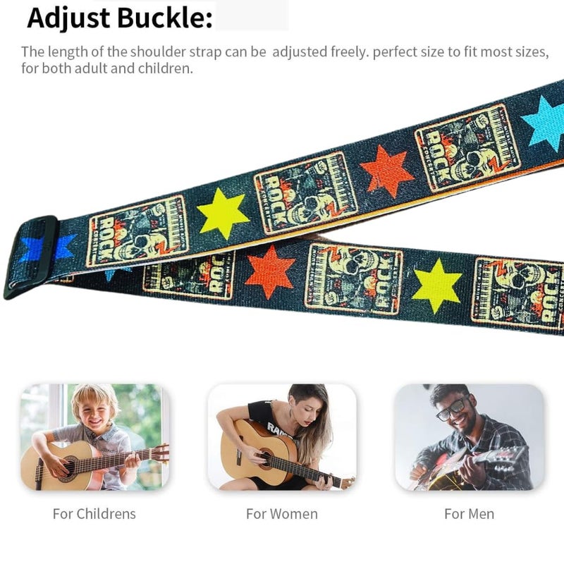 Mocking Bird Guitar Strap for Acoustic Adjustable Buckle Electric Guitar Strap Polyester Guitar Belt For Acoustic/Bass/Electric Guitars - Image 3