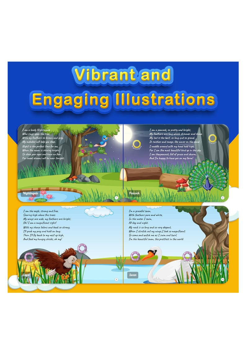 Kiddale - Pack of 2 Musical Rhymes Book| 8 Classical and 16 Bird Nursery Rhymes|28 Sounds each |Interactive Touch n Play Sound Book|Best Gift with Musical Learning for 1-3 Years|Sing Along Books - Image 1
