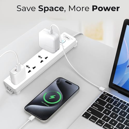 EMBOX Extension Board 5 Meter Cable | Extension Board with Switches, 4 Universal Sockets LED Indicator | 1500W Extension Cord - Image 3