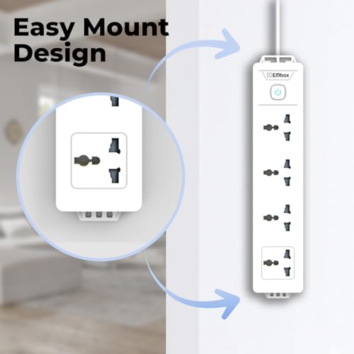 EMBOX Extension Board 5 Meter Cable | Extension Board with Switches, 4 Universal Sockets LED Indicator | 1500W Extension Cord - Image 4