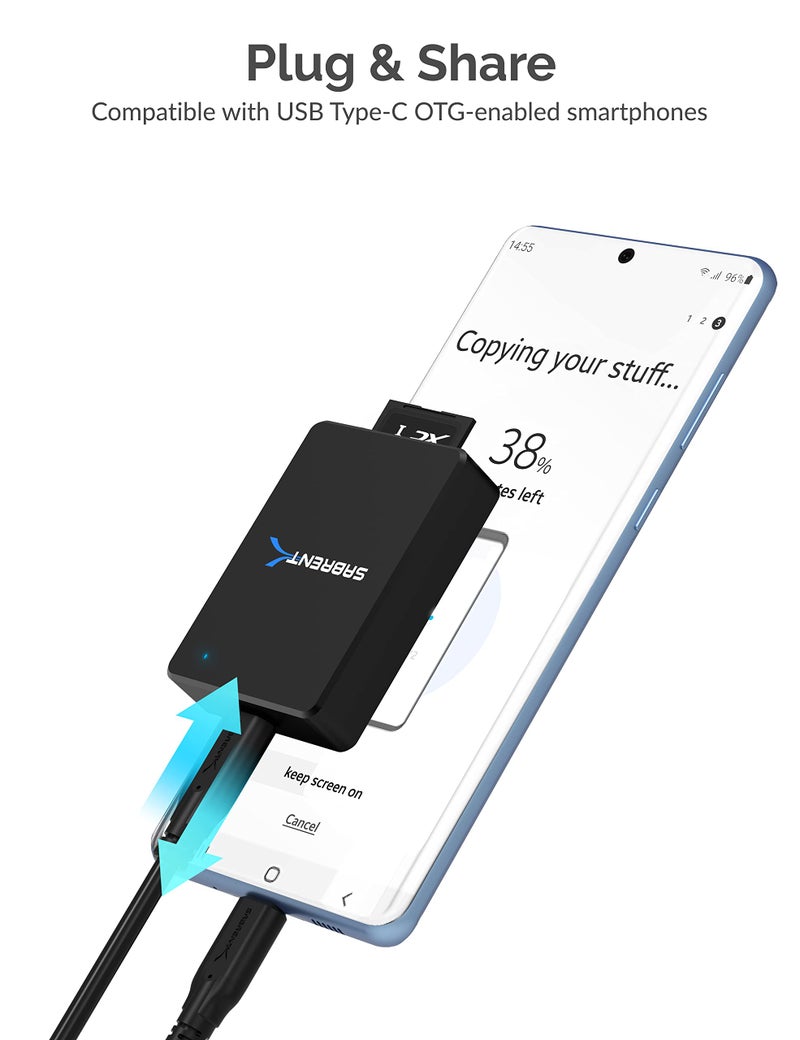 SABRENT USB 3.2 Type-C and Type-A to SD Express 7.1 Card Reader (CR-SDX7) - Image 4
