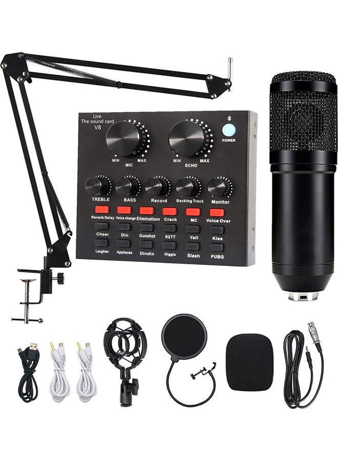 Arabest Professional Condenser Microphone Bundle with Live Sound Card for Studio Recording and Broadcasting Black - Image 1