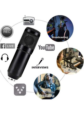 Professional Condenser Microphone Bundle with Live Sound Card for Studio Recording and Broadcasting Black - view 3