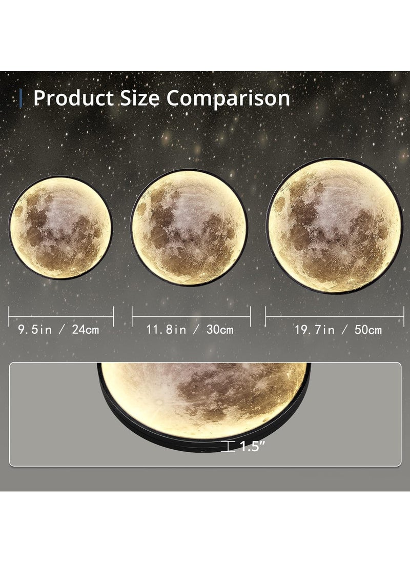 YQbest Moon Wall Lamp for Living Room Decor - Elegant Bedside Night Light for Bedroom, Nursery, and Home Decoration, Moon Phase Lighting  - Image 3