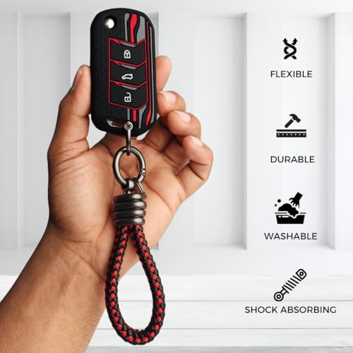 KEYCEPT Tristar Silicone Key Cover Compatible for Mahin-dra Scorpio N Classic,3Xo,Xuv 300,Marazzo,Xuv 400,Bolero,Thar Roxx,Tuv 300,Ev 3 Button Flip Key (Tristar K3). - Image 4