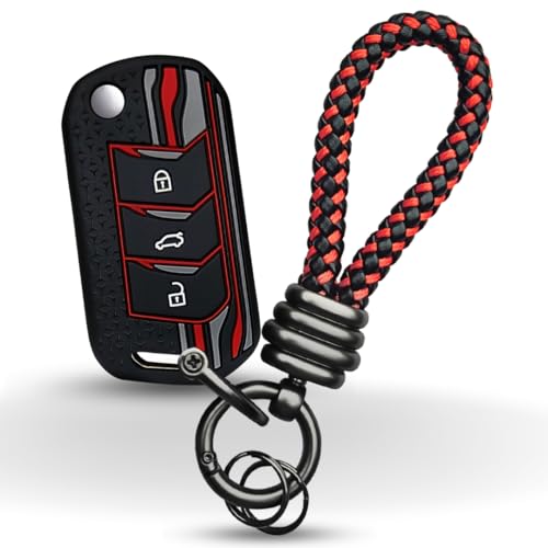 KEYCEPT Tristar Silicone Key Cover Compatible for Mahin-dra Scorpio N Classic,3Xo,Xuv 300,Marazzo,Xuv 400,Bolero,Thar Roxx,Tuv 300,Ev 3 Button Flip Key (Tristar K3). - Image 1