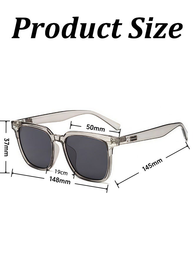 Polarized Aviator Sunglasses for Men Women UV400 Protection TR Frame Anti Glare Sun Shades for Driving Fishing Traveling Outdoor Sports Daily Errands Weekend Getaways Casual Outings,Transparent Gray Frame - Image 3