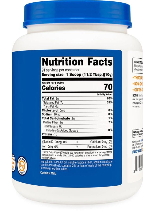 Nutricost Coconut Oil Powder 2 LBS (90 Servings) - Non-GMO And Gluten-Free - Premium Quality - Image 5