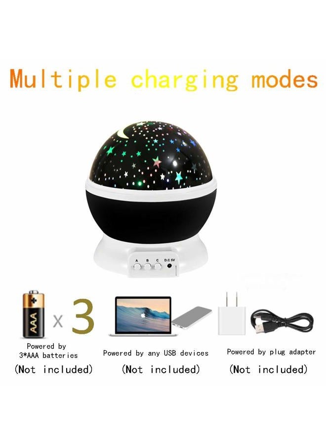Borelor Star Night Light for Kids, 12 Color Changing Lights Modes with USB Cable, 360°Rotating Moon Star Projector Desk Lamp for Bedroom Party Decor & Girls Birthday Gift (Black) - Image 3