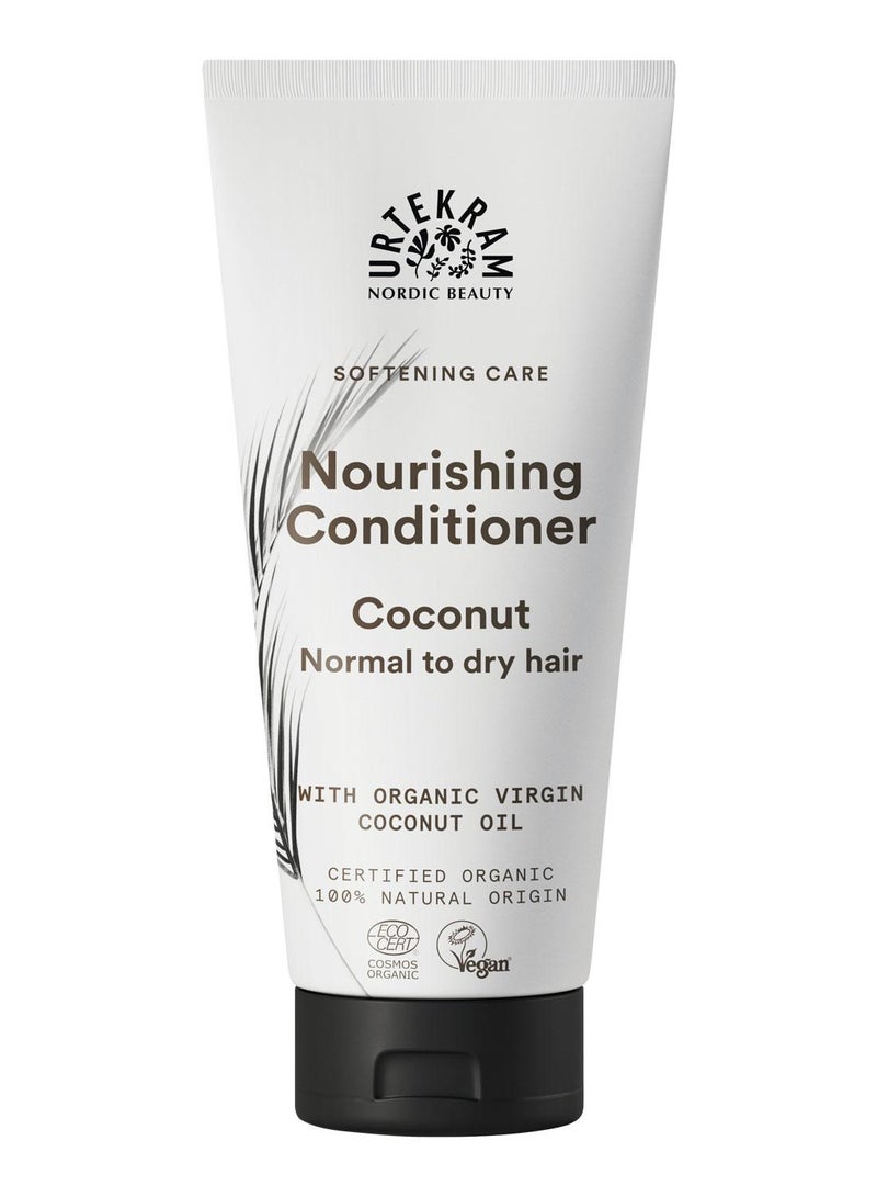 Urtekram Organic Coconut Nourishing Conditioner with virgin coconut oil, 180 ml -100% Organic and Vegan - Silicone and Paraben-Free - Image 1