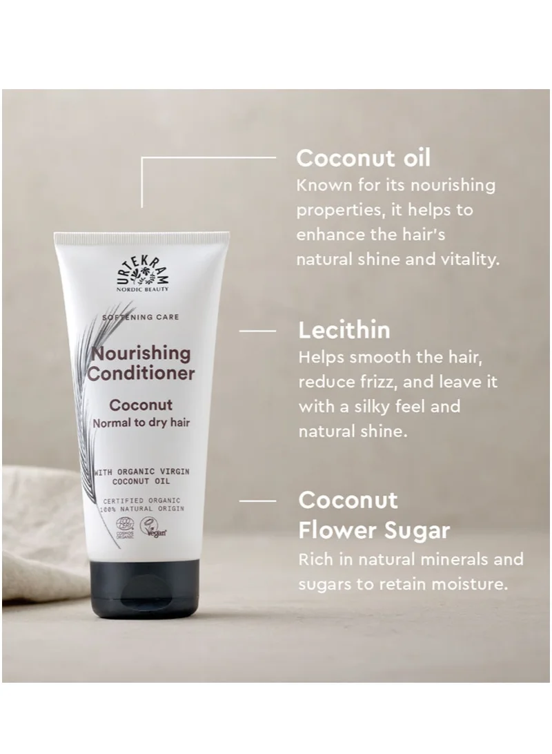 Urtekram  Organic Coconut Nourishing Conditioner with virgin coconut oil, 180 ml -100% Organic and Vegan - Silicone and Paraben-Free  | Best Price UAE