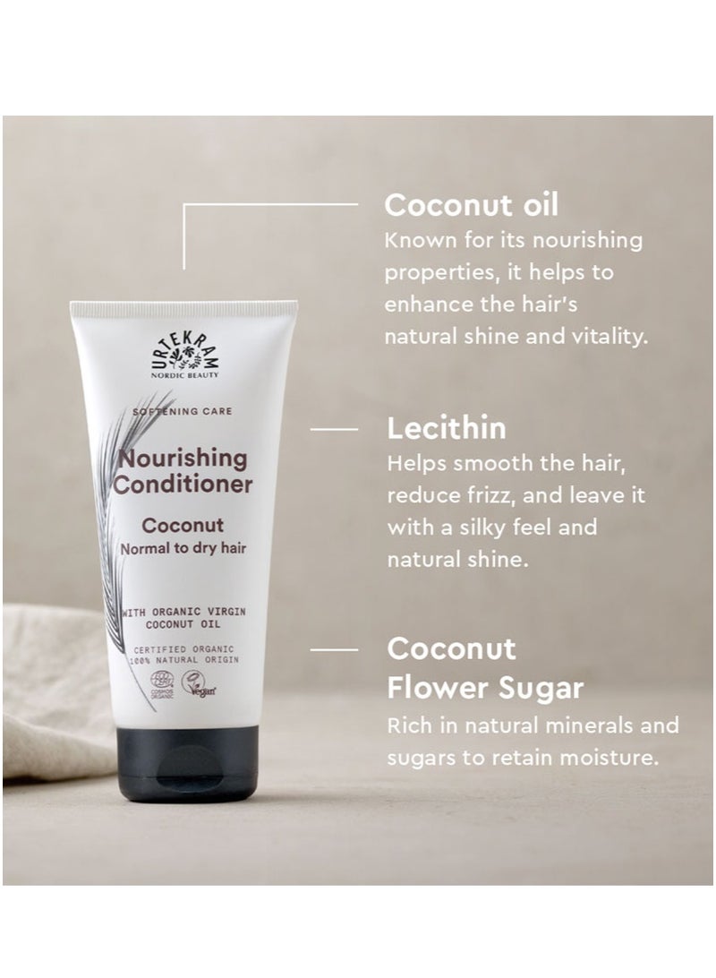 Urtekram Organic Coconut Nourishing Conditioner with virgin coconut oil, 180 ml -100% Organic and Vegan - Silicone and Paraben-Free - Image 3