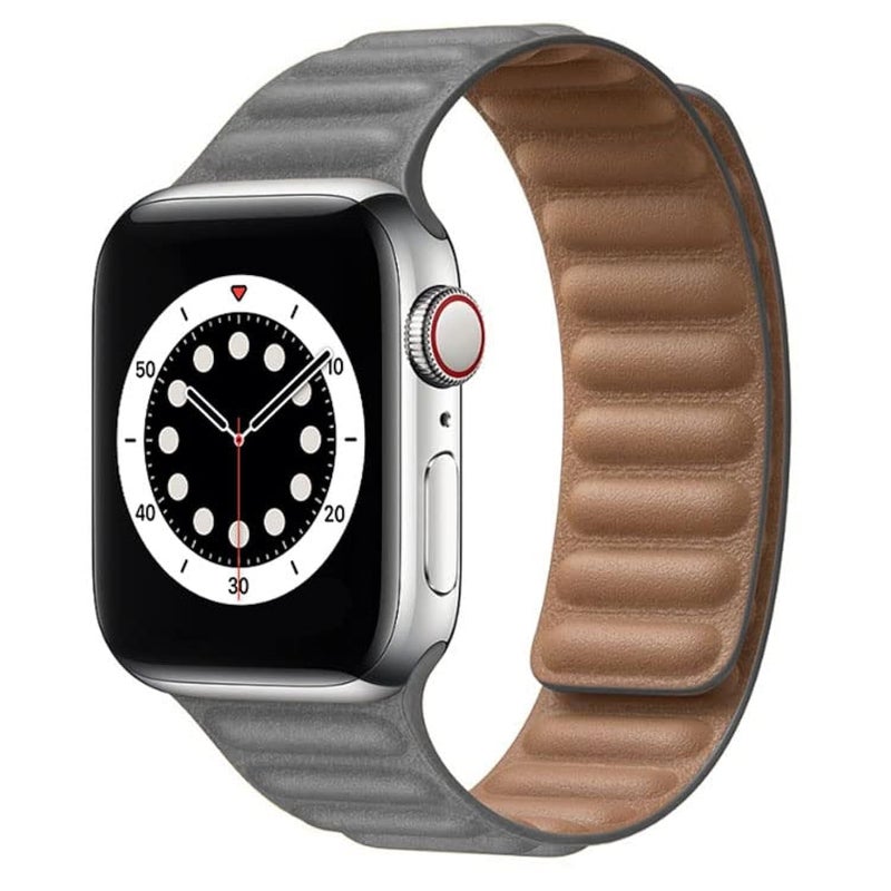 AC&L Leather Magnetic Strap Compatible with Apple Watch 44mm – Grey Edition - Image 2