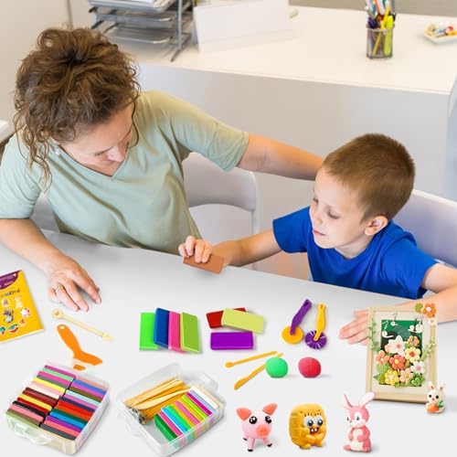 Aestd-ST Polymer Clay 52 Colors, Modeling Clay for Kids, Non-Sticky Oven Bake Clay with Sculpting Tools and Accessories, Halloween Christmas Gift for Children and Artists - Image 5