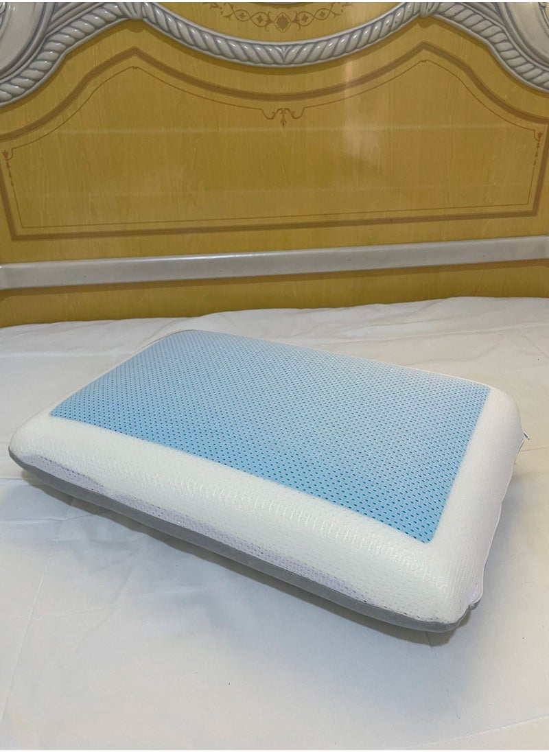 MAXQON - Cool Gel Deluxe Memory Foam Pillow With Cooling Technology and Removable Cover - 60x40x13 cm - Image 1