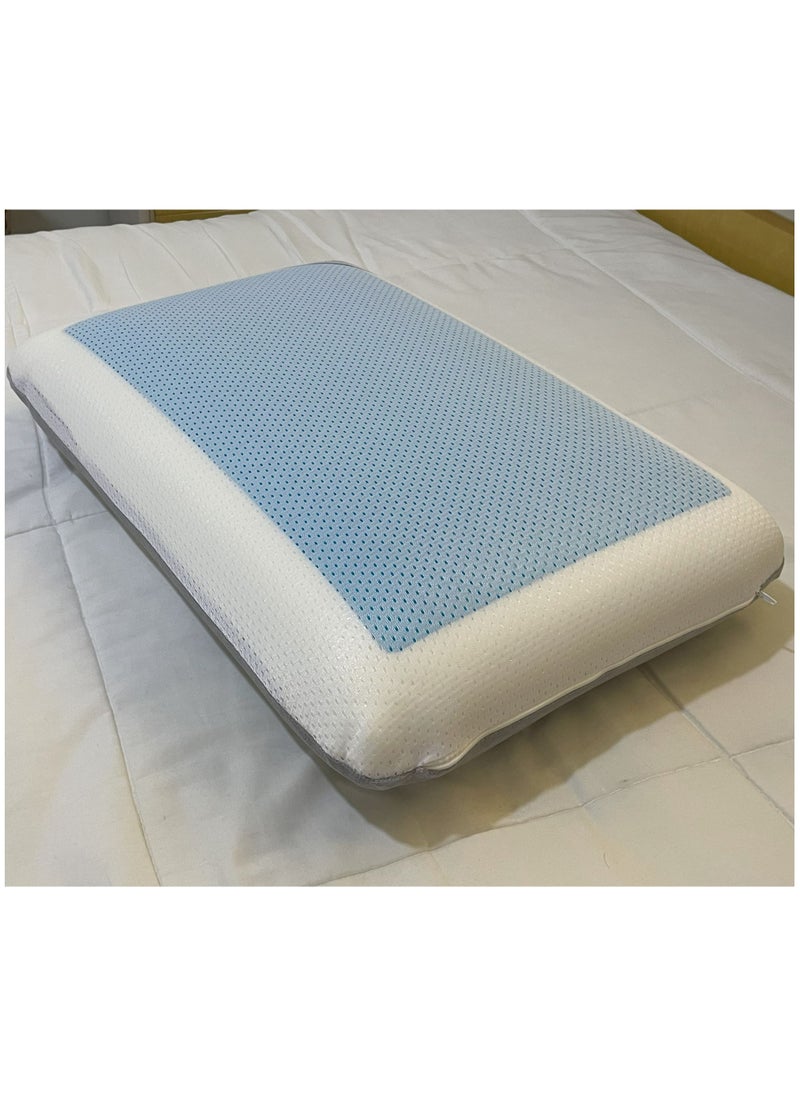MAXQON - Cool Gel Deluxe Memory Foam Pillow With Cooling Technology and Removable Cover - 60x40x13 cm - Image 1