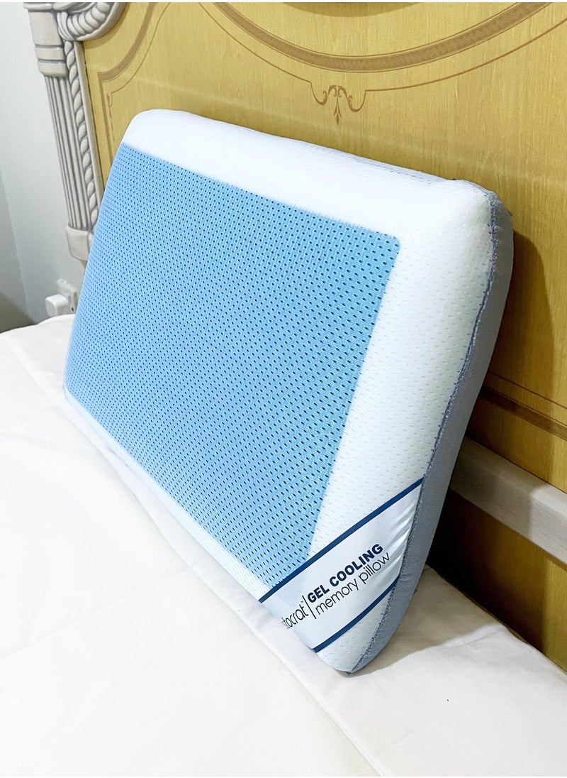 MAXQON - Cool Gel Deluxe Memory Foam Pillow With Cooling Technology and Removable Cover - 60x40x13 cm - Image 1
