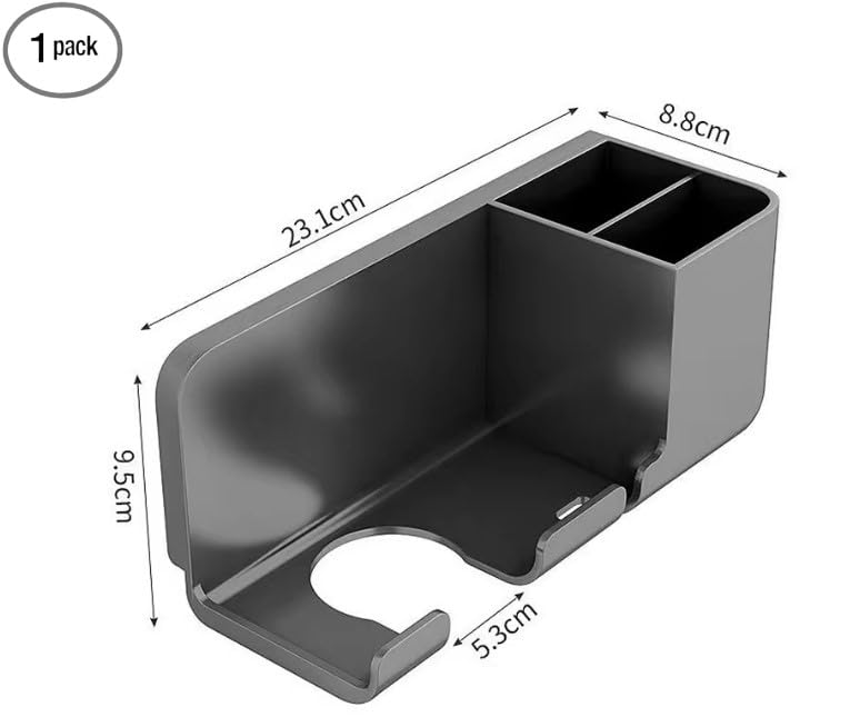V2H Hair Dryer Holder with Storage Box,Wall Mounted Hair Rack Hair Dryer Rack for Dyson Supersonic Hair Iron Bathroom Holder for Curling Iron Hair Straightener Hair Styling Tools(Set of 1) - Image 2