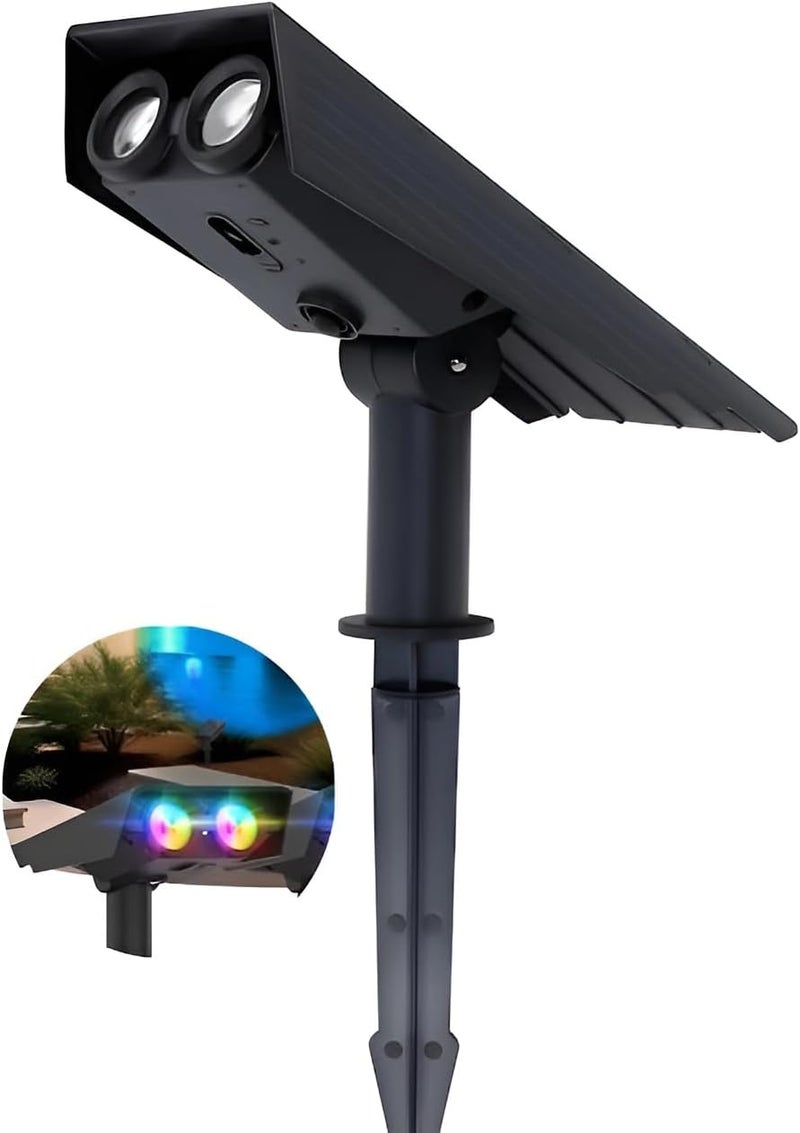 Solar Spot Lights Outdoor with 2 LEDs, IP65 Waterproof 2-in-1 Landscape & Wall Mount Lights, 3 Lighting Modes for Garden, Tree, Yard, Patio & Pathway (RGB) - Image 1