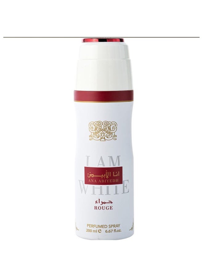 لطافة أنا ألابيض  روج بخاخ مزيل عرق للجسم معطر للجنسين - 200 مل - رائحة تدوم طويلاً بنفحات التوابل والخشب