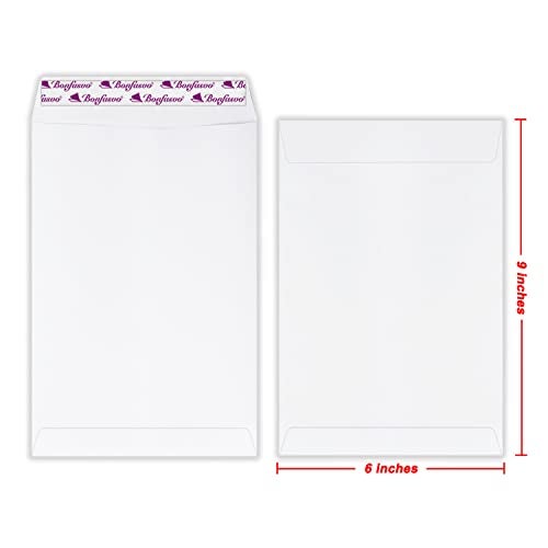 Bonfasvo 300 Pack 6x9 White Catalog Envelopes Peel & Seal Security Mailing Envelopes 120GSM Kraft Paper self Seal Envelopes for Invitations Papers Photos Documents Pictures Papers Files - Image 2
