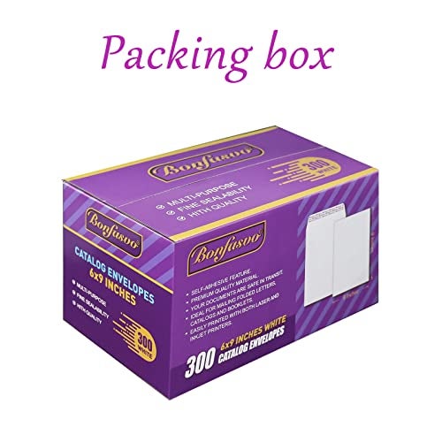 Bonfasvo 300 Pack 6x9 White Catalog Envelopes Peel & Seal Security Mailing Envelopes 120GSM Kraft Paper self Seal Envelopes for Invitations Papers Photos Documents Pictures Papers Files - Image 5