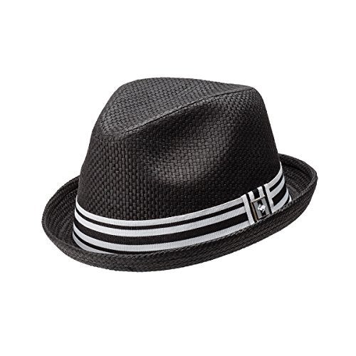 Peter Grimm Men's Depp Natural Straw Fedora, Black,XX-Large - Image 1
