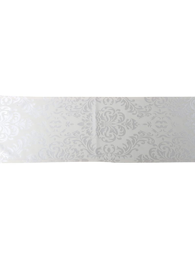 Home - The Best is for You Cotton Table Runner with Woven Damask Design (Cream_Damask, 13X84 Inch) - Pack of 1 - Image 3