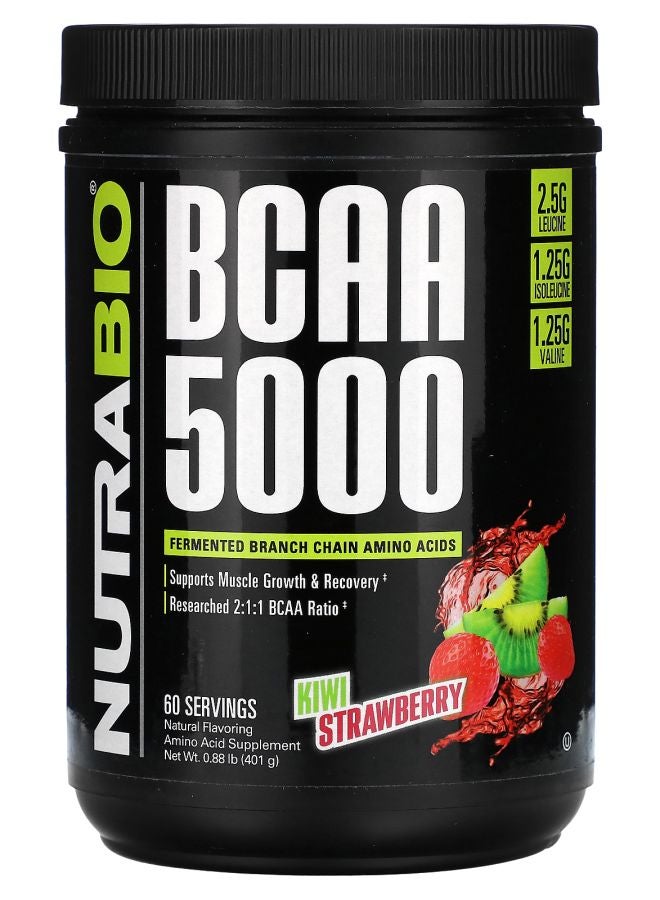 NutraBio BCAA 5000 Kiwi Strawberry 0.88 lb (401 g)