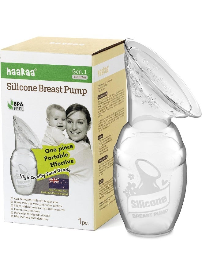 haakaa مضخة الثدي اليدوية هاكّا، شفافة، 4 أونصات/100 مل - Image 1