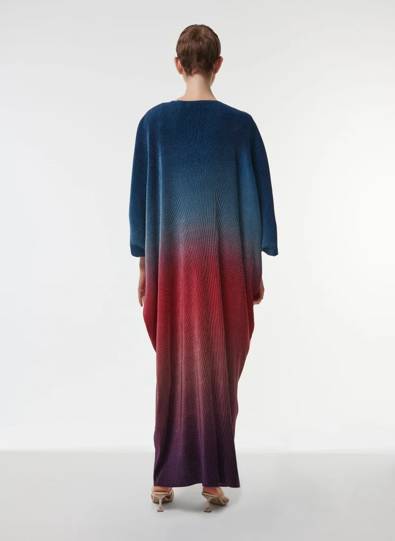 Leem  Ombre Print Plisse Kaftan for Women | Best Price UAE