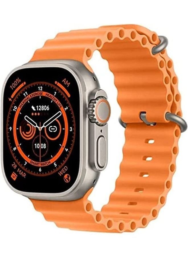 Wearfit Pro - x8 ultra Ultra Smart Watch Series 8 49mm NFC Body Temperature Monitor Bluetooth Call Wireless (Orange) - Image 1