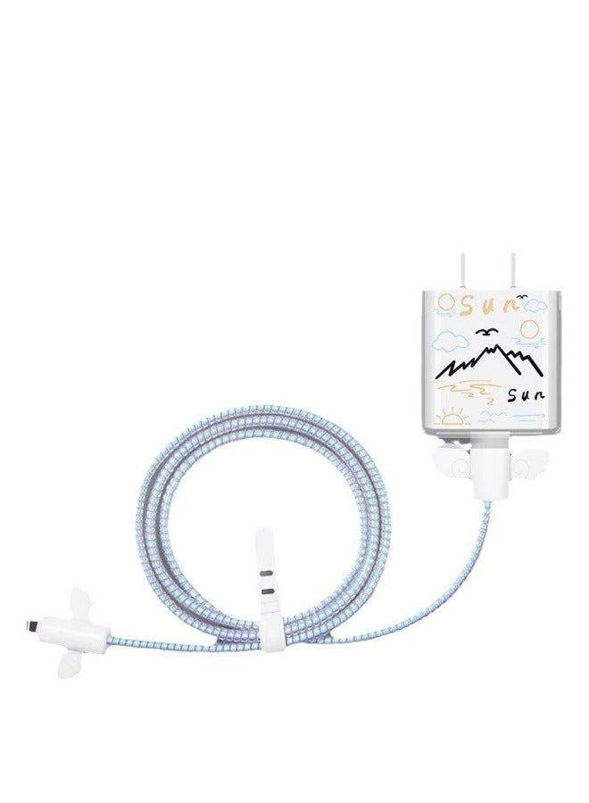 Landscape Apple Data Cable Protective Cover Winding Wire For 18w-20w Charger Protective Cover Iphone12-Specifications:Apple Charging Head Protective Cover Set (transparent Landscape)  - Image 5