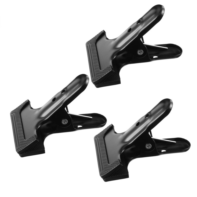 3Pcs Black Spring Clamps Lightweight Backdrop Clips for Photography Studio Home and Office Use - Image 2