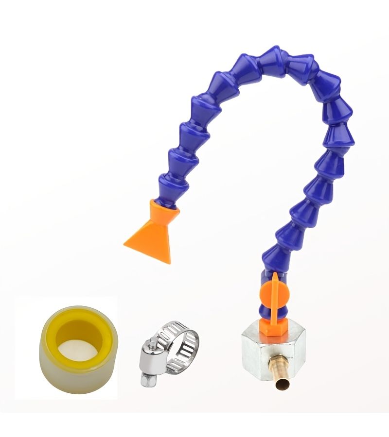 3pcs Plastic Coolant Hose 400mm Flat Nozzle 1/4 Thread Milling Machine Cooling System With Magnetic Base - Image 1