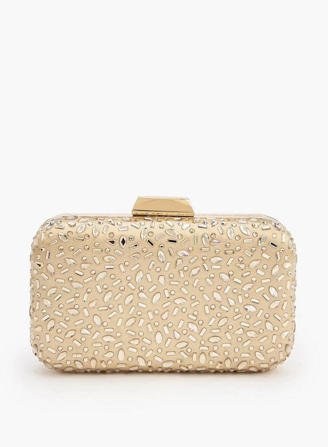 Flora Bella By Shoexpress Floral Bella Embellished Clutch with Chain Strap Ramadan Collection