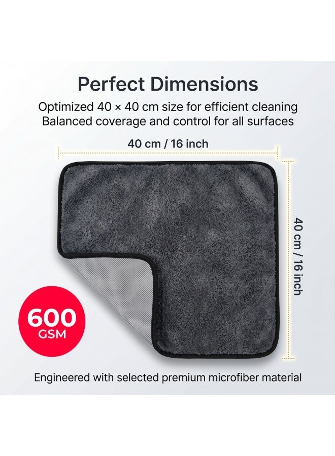 Manful Microfiber Cleaning Cloth 12 Pack – 40 * 40cm 600 GSM Ultra Thick Car Drying Towels, Premium Microfiber Towels for Car Wash, Detailing, Polishing, Scratch-Free - Image 5