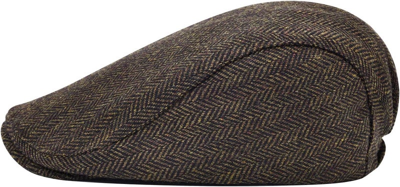 STARANCE Men's Flat Cap Wool Tweed Driving Irish Newsboy Hat - Image 3