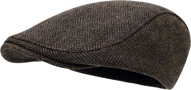 STARANCE Men's Flat Cap Wool Tweed Driving Irish Newsboy Hat - Image 1