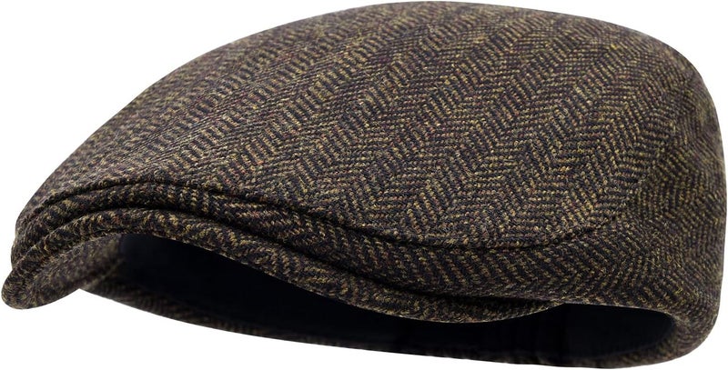 STARANCE Men's Flat Cap Wool Tweed Driving Irish Newsboy Hat - Image 2