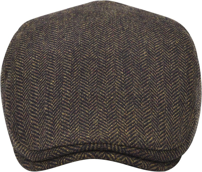 STARANCE Men's Flat Cap Wool Tweed Driving Irish Newsboy Hat - Image 4