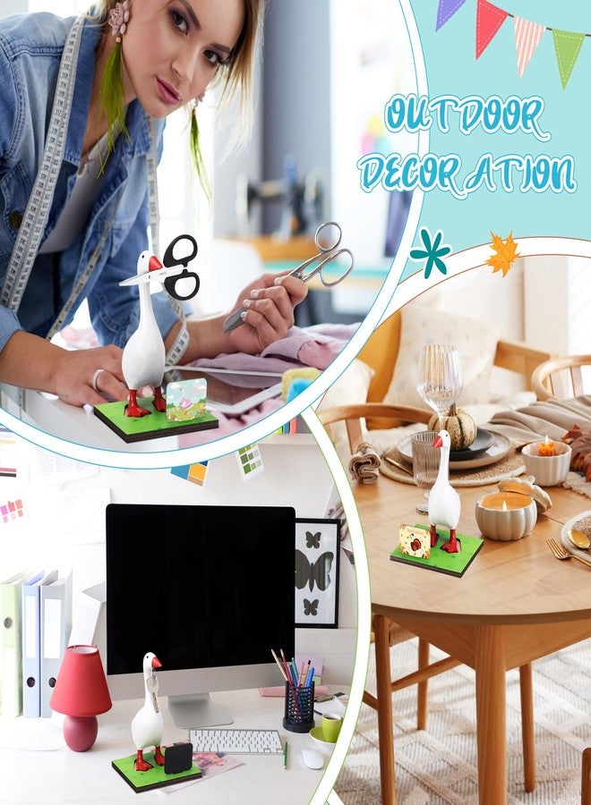 Relaxweex Magnetic Goose Key Holder Cute Statue Resin Goose Statue with Wooden Base Writable Sign Chalk for New Apartment Housewarming Gift Office Table Desk Home Decor (Motivation Quotes,9 Pcs) - Image 5